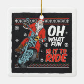 De Kerstman van de motor met Citaat Keramisch Ornament (Achterkant)