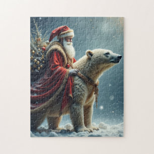 De Kerstman van de Noordpool op een Polar Beer Legpuzzel