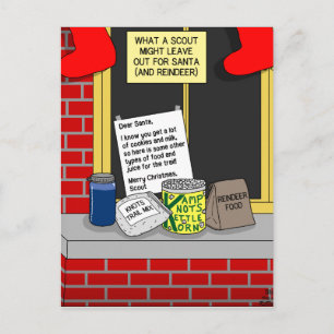 De Kerstman van de verkenner behandelt Feestdagenkaart
