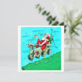 De Kerstman van Golfcart Feestdagenkaart (Staand voorkant)