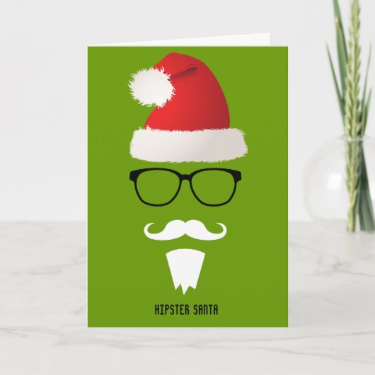 De Kerstman van Hipster Feestdagen Kaart (Voorkant)
