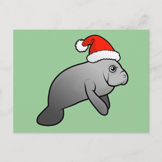 De Kerstman van Manatee van Kerstmis Feestdagenkaart (Voorkant)