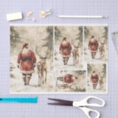 De Kerstman verzamelt het rendier Tissuepapier (Craft)