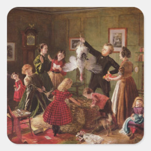 De kerstman vierkante sticker
