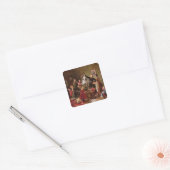 De kerstman vierkante sticker (Envelop)