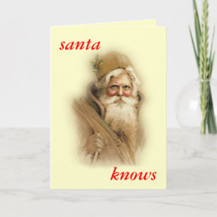 De kerstman weet... feestdagen kaart