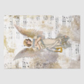 De kerstman Wings Music Gold Decoupage Idee Tissuepapier (Voorkant)