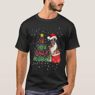 De kerstpajama Boxer is een klamp genoeg hond T-shirt
