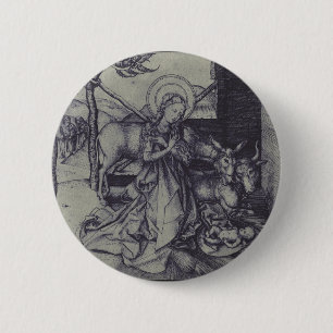 De Kerststal Stark Ink Art Ronde Button 5,7 Cm