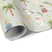 De kerstvakantie van de Natinity Cadeaupapier (Rol Hoek)