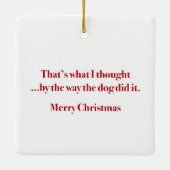 De kerstversiering van het Naughty Cat-plein Keramisch Ornament (Achterkant)