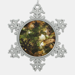 De kerstvlinder tin sneeuwvlok ornament