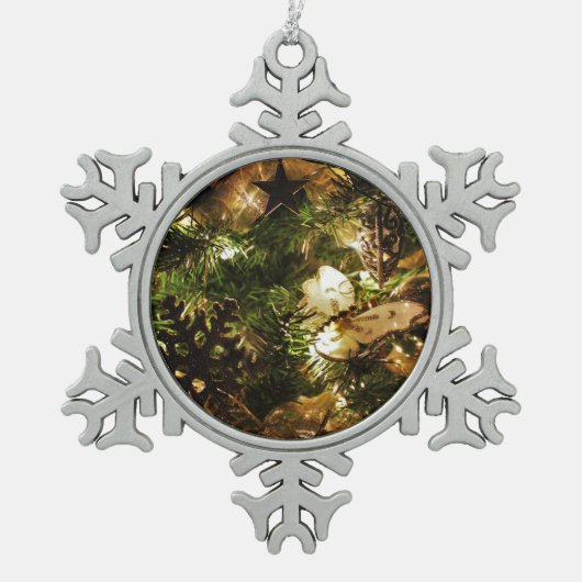 De kerstvlinder tin sneeuwvlok ornament (Voorkant)