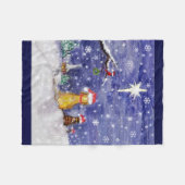 De kerstWaterverf van de dieren Fleece Deken (Voorkant (Horizontaal))