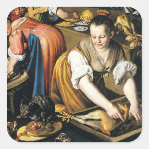 De keuken in detail door Vincenzo Campi Vierkante Sticker