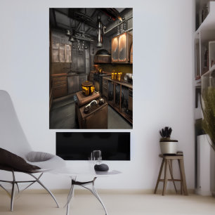 De keuken in mijn appartement AI Art Poster