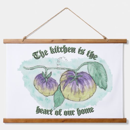 De keuken is het hart van het huis hangend wandkleed (Voorkant)