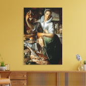 De keuken Maid (met Christus, Mary en Martha) c. Canvas Afdruk (Insitu (Woonkamer))