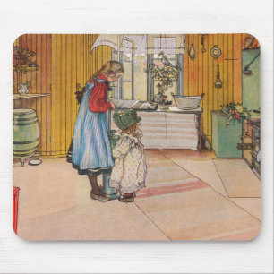 De keuken van Carl Larsson Art Print Muismat
