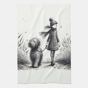 De keukenhanddoek van de hond