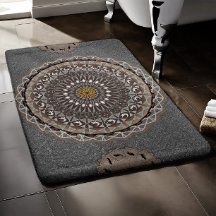 De khaki crocodylus porosus mandala art badmat