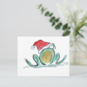 De Kikker van Kerstmis, sumi-E Feestdagenkaart (Staand voorkant)