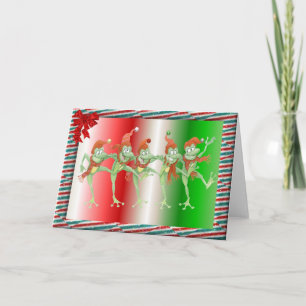 De kikkers van Kerstmis Feestdagen Kaart