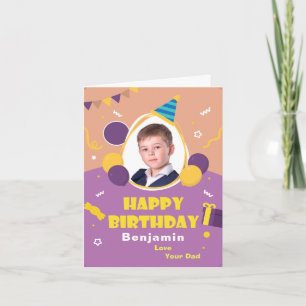 De kinder Ballons die van de Foto Verjaardag Kaart