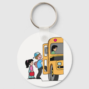 De kinder Bus van de Kostschool Sleutelhanger