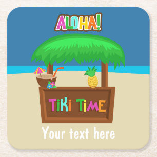 De Kinder Luau-partij in Hawaiian Vierkante Kartonnen Onderzetter