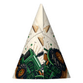 De kinder retro boy coole tractor 1e verjaardag feesthoedjes (Achterkant)