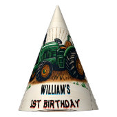 De kinder retro boy coole tractor 1e verjaardag feesthoedjes (Voorkant)