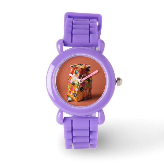 De kinderen CandyBag Paarse Siliconen Horloge (Voorkant)