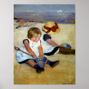 De Kinderen van Cassatt op het Strand Poster