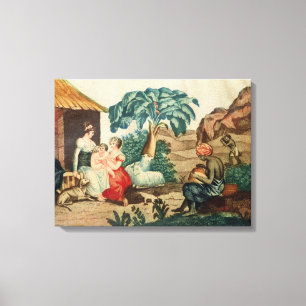 De kindertijd van Paul en Virginie Canvas Afdruk