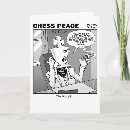 De Kingpin Chess Peace cartoon Kaart (Voorkant)