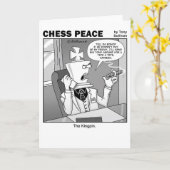 De Kingpin Chess Peace cartoon Kaart (Gele Bloem)