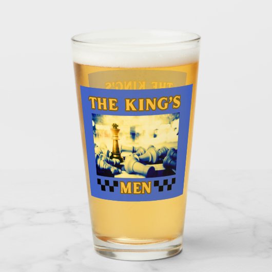 De King's Mannen Schaakspeler Glas (Voorkant gevuld)