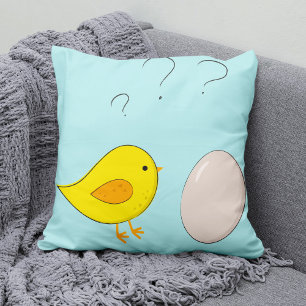 De kip of de eitjes schattige paascartoon kussen