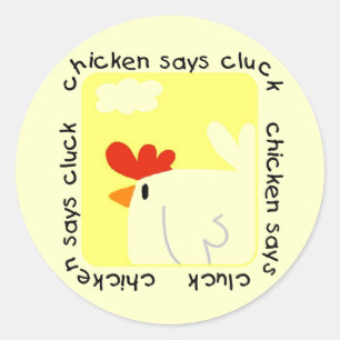 De kip zegt T-shirts en Giften klok Ronde Sticker