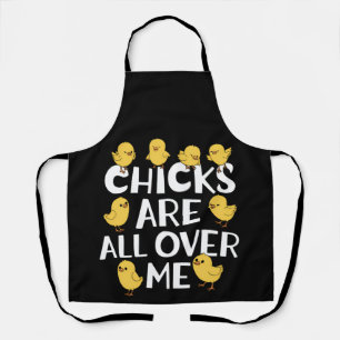 De kippen liggen over mij heen... grappige paasmak schort