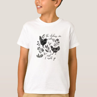 De kippen noemen Kinderen de basis T-shirt