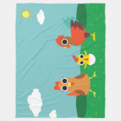 De kippenfamilie overdag fleece deken (Voorkant)