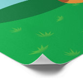 De kippenfamilie overdag poster (Hoek)