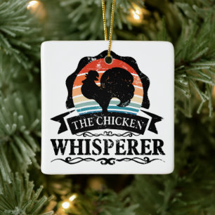 De Kippenfluisteraar Grappig Keramisch Ornament