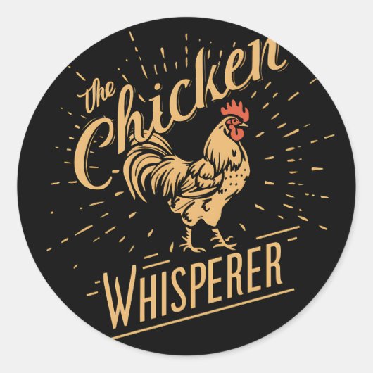 De kippenkop Whisperer Funny Chicken Lover Farming Ronde Sticker (Voorkant)