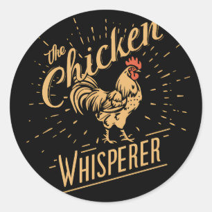 De kippenkop Whisperer Funny Chicken Lover Farming Ronde Sticker