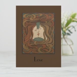 De Kiss 1898, vrouw - Art Nouveau - Illustratie Feestdagenkaart