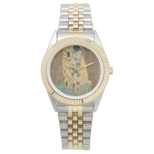 De Kiss (geliefden) Der Kuss (Liebespaar) G. Klimt Horloge