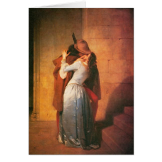 De Kiss-pagina op blanco kaart van Francesco Hayez